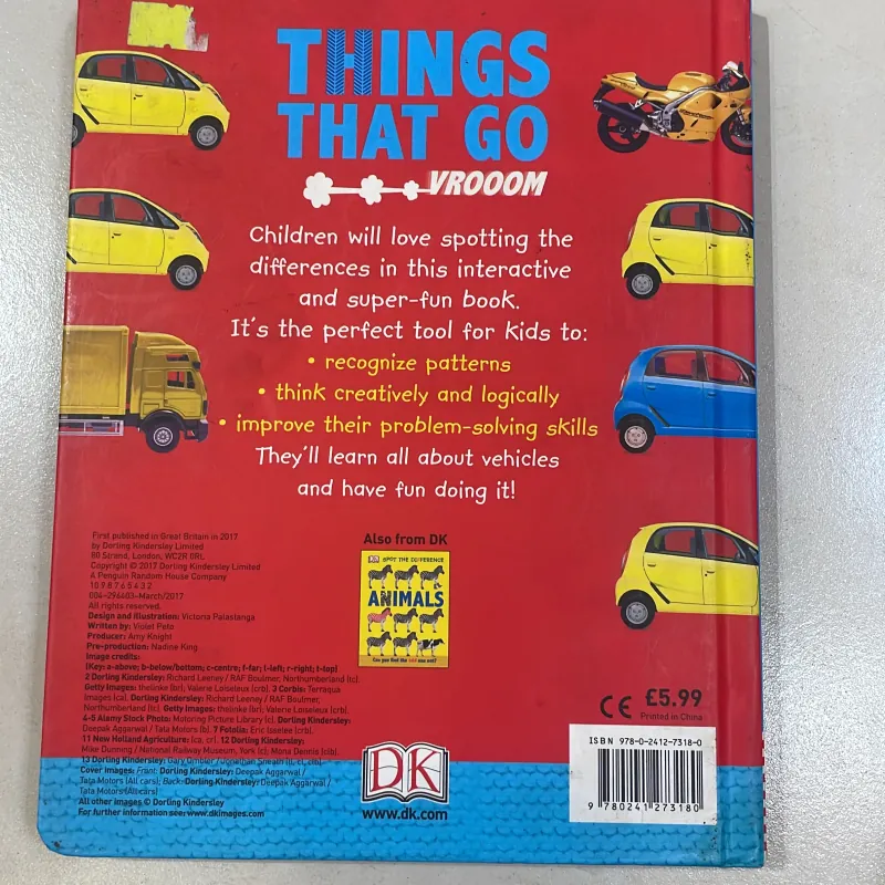 NGOẠI VĂN - tiếng anh trẻ em nxb DK nổi tiếng : Spot the Difference THINGS THAT GO  1027815