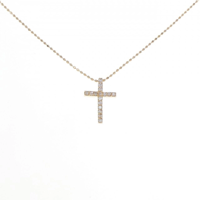 K18PG Dây chuyền kim cương hình chữ thập 0.13CT - Hàng hiệu Chính hãng 860152