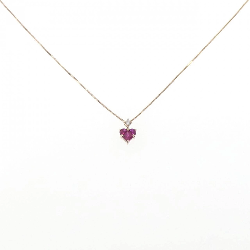 K18PG Mặt Dây Chuyền Hình Trái Tim Đá Ruby - Hàng hiệu Chính Hãng 859478