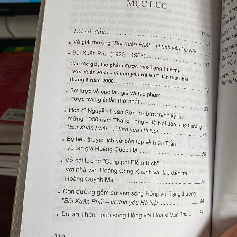 GIẢI THƯỞNG BÙI XUÂN PHÁI VÌ TÌNH YÊU HÀ NỘI (XB 2010) 508493