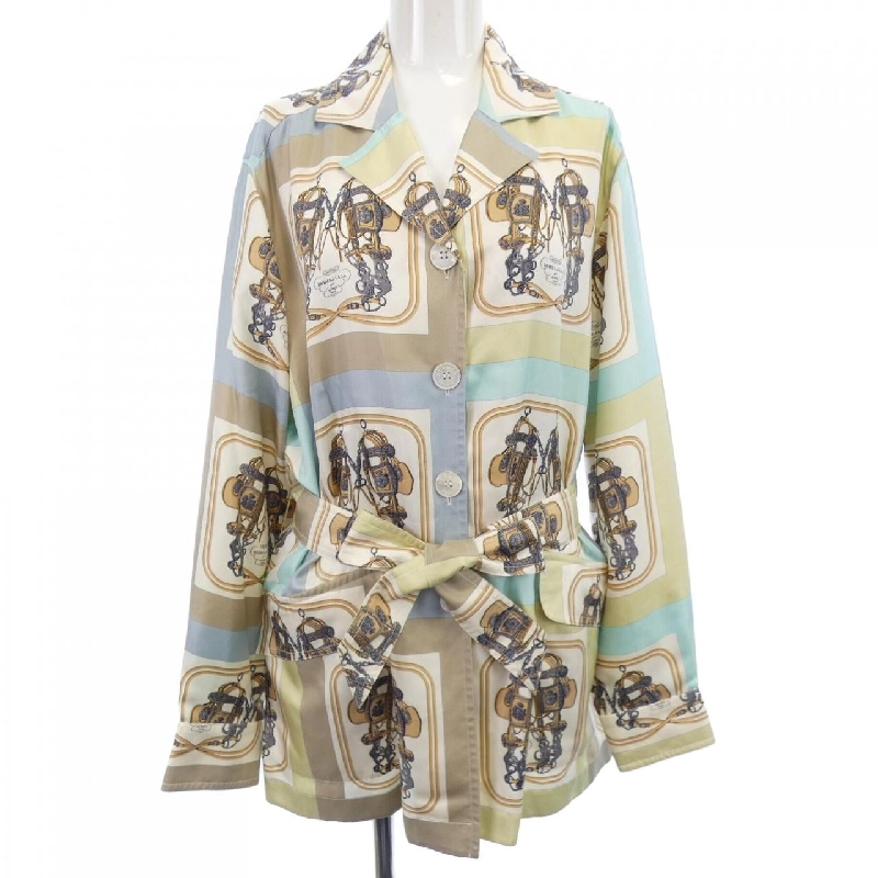 【Vintage】HERMES BRIDES DE GALA Twill Reine. Áo sơ mi 627685