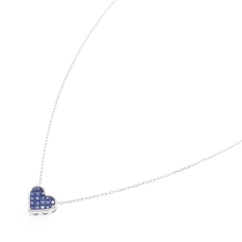 K18WG Dây chuyền hình trái tim Sapphire - Hàng hiệu Chính hãng 857092
