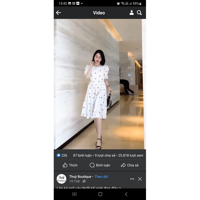Váy bầu lụa thô có dây rút eo  543964