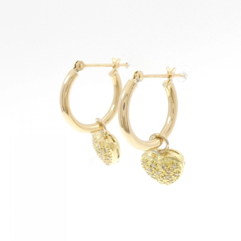 K18YG 2WAY Bông tai hình trái tim kim cương 0.20CT - Hàng hiệu Chính hãng 867248