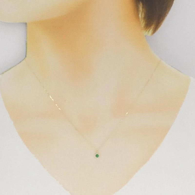 K18YG Emerald Necklace 0.07CT - Hàng hiệu Authentic 858926