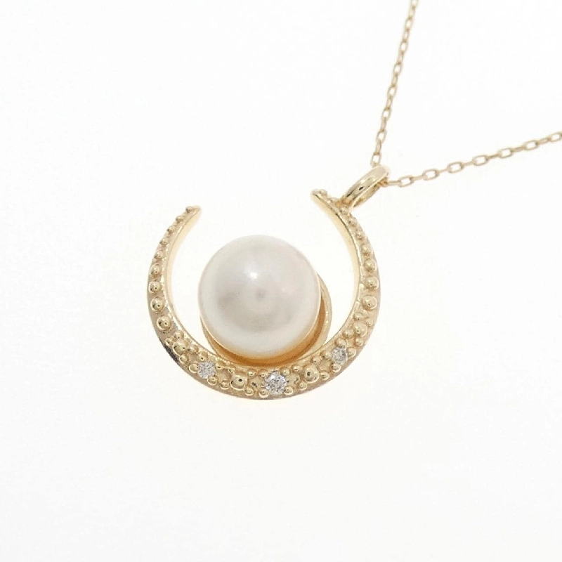 K10YG Mặt trăng Akoya Pearl Dây chuyền 6.5mm - Hàng hiệu Chính hãng 856510