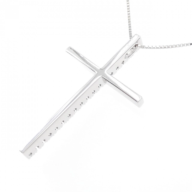 K18WG Dây chuyền kim cương chéo 0.28CT - Hàng hiệu Chính hãng 863273