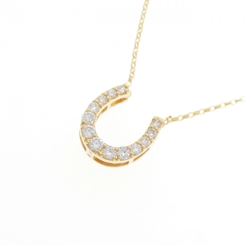 K18YG Móng ngựa Kim cương Dây chuyền 0.20CT - Hàng hiệu Chính hãng 858853