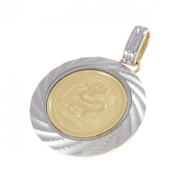 K18YG/PT900(枠) Mặt dây chuyền đồng xu - Hàng hiệu Authentic 864860