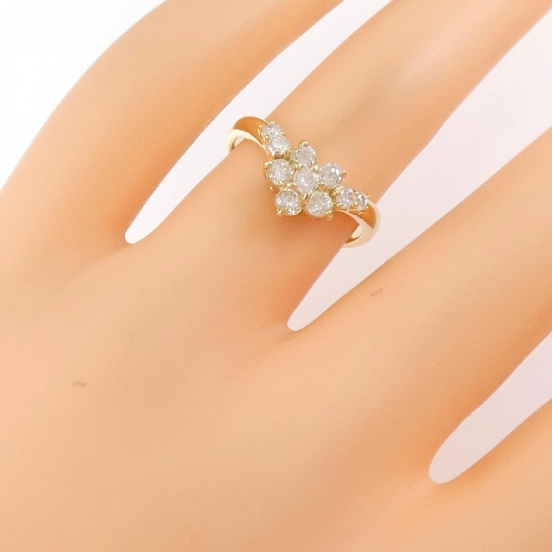Nhẫn kim cương hoa K18YG 0.53CT 673310