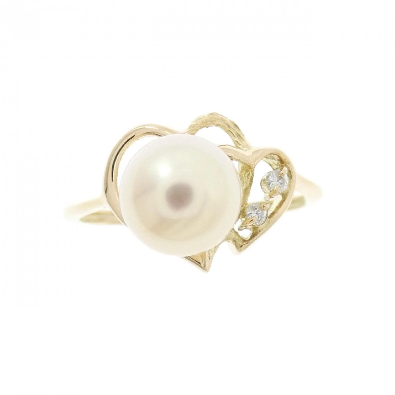 Nhẫn ngọc trai Akoya hình trái tim K18YG 7.2mm - Hàng hiệu Chính hãng 848288