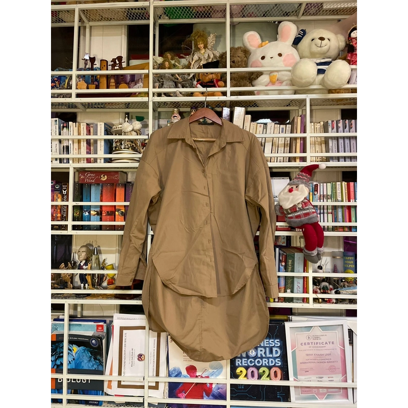 Áo Sơ Mi nâu, Zanzea, Size M 521319