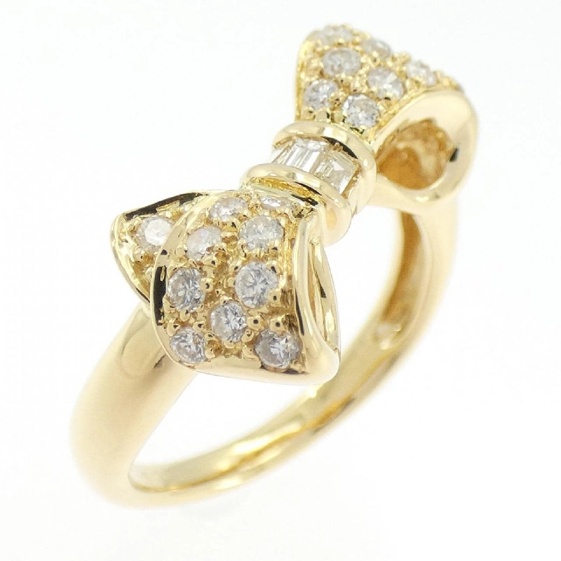 Nhẫn kim cương K18YG hình ruy băng 0.33CT 667458