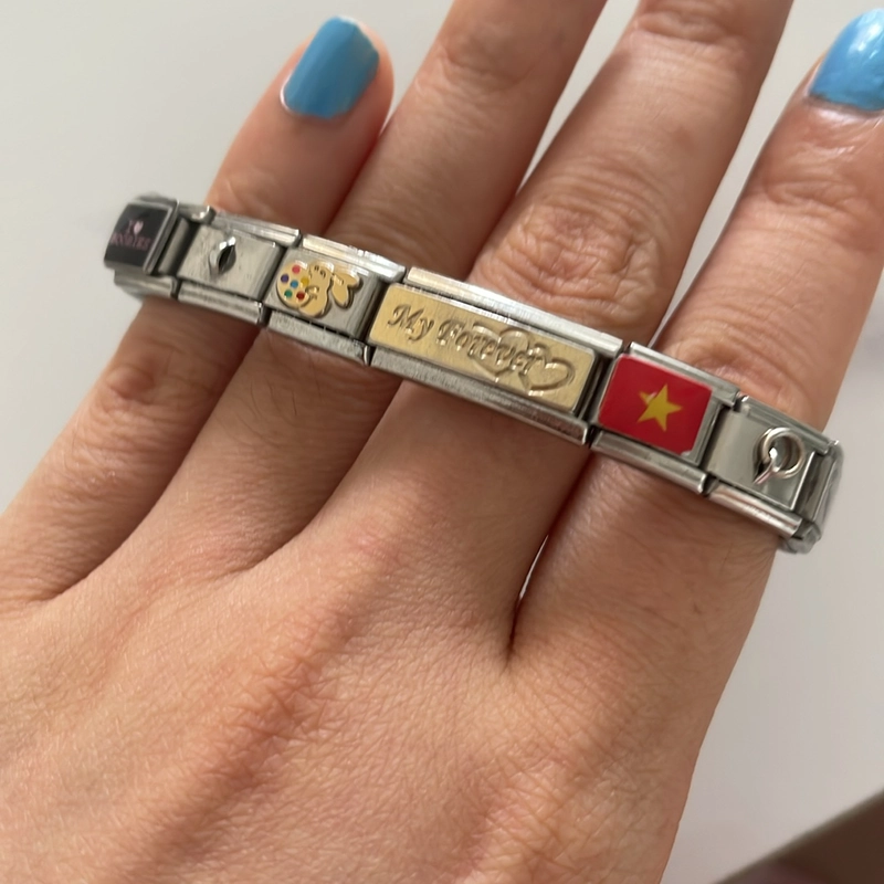 Vòng charm Italian bracelet tặng thêm charm trơn tăng size vòng thoải mái 509814