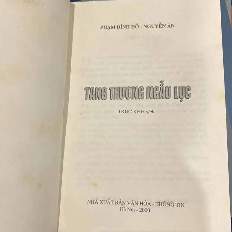 TANG THƯƠNG NGẪU LỤC, PHẠM ĐÌNH HỔ, NGUYỄN ÁN (XB 2000) 558818