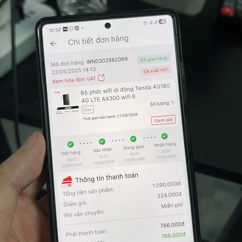 Bán bộ phát wifi di động Tenda phát từ sim 4G đạt chuẩn wifi 6 mới mua ít sử dụng 714033