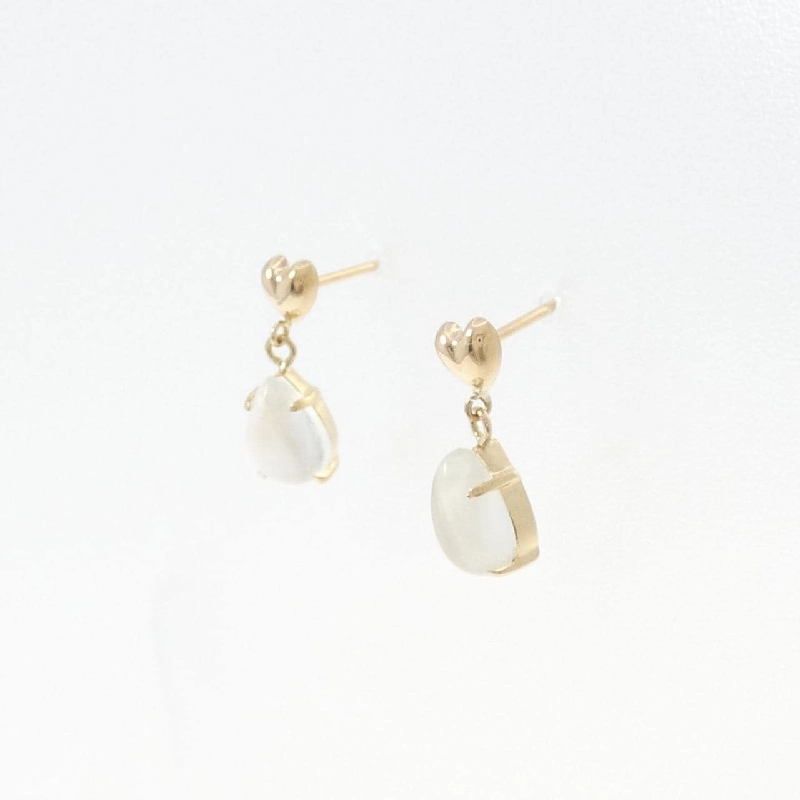 K18YG Đá mặt trăng Bông tai - Hàng hiệu Chính hãng 872926