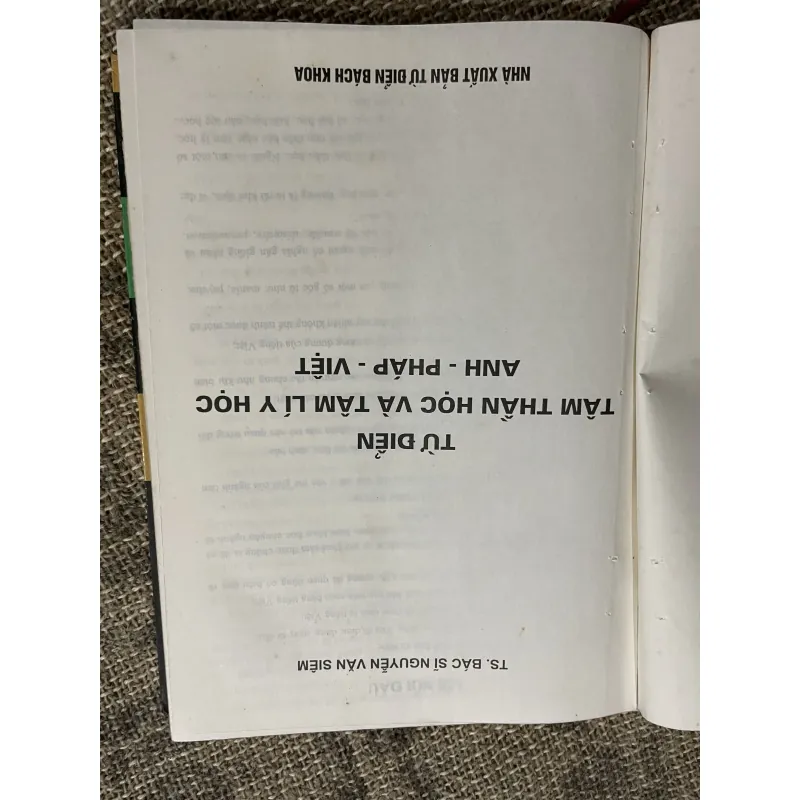 Từ điển y học Anh - Pháp- Việt Tâm thần học, Tâm lý học - bìa cứng, khổ lớn  1029859