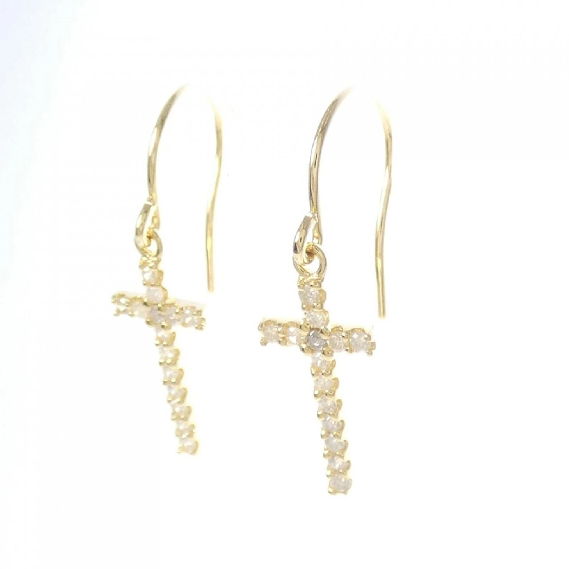 K18YG Bông tai kim cương chéo 0.18CT - Hàng hiệu Chính hãng 864740