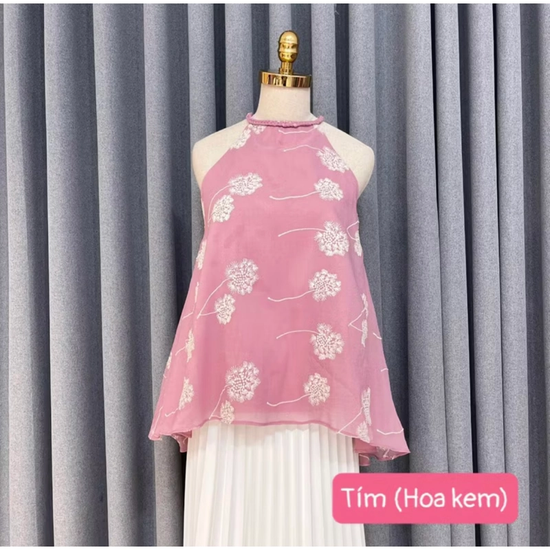 Áo yếm Hạ Uyên Rubies màu tím hoa kem S như mới 482966
