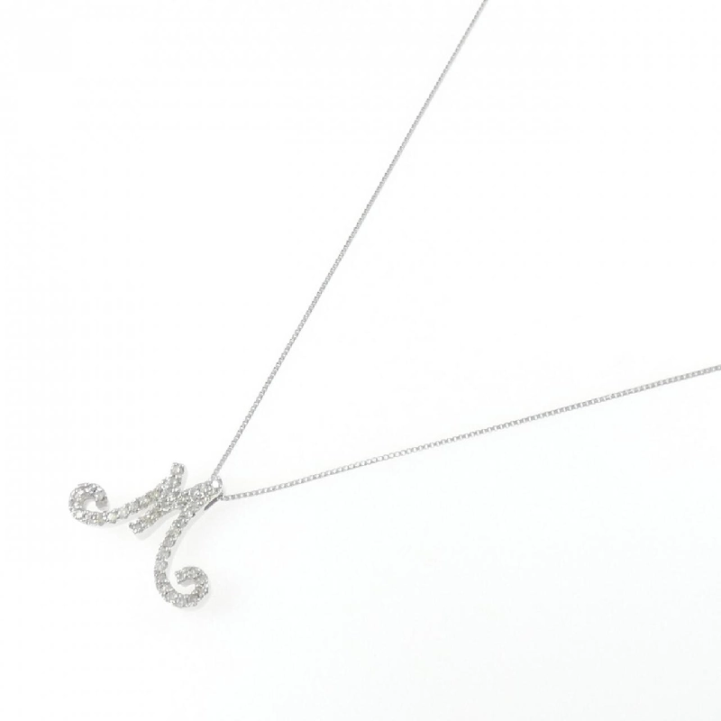 K18WG Chữ cái M Dây chuyền kim cương 0.26CT - Hàng hiệu Chính hãng 857132
