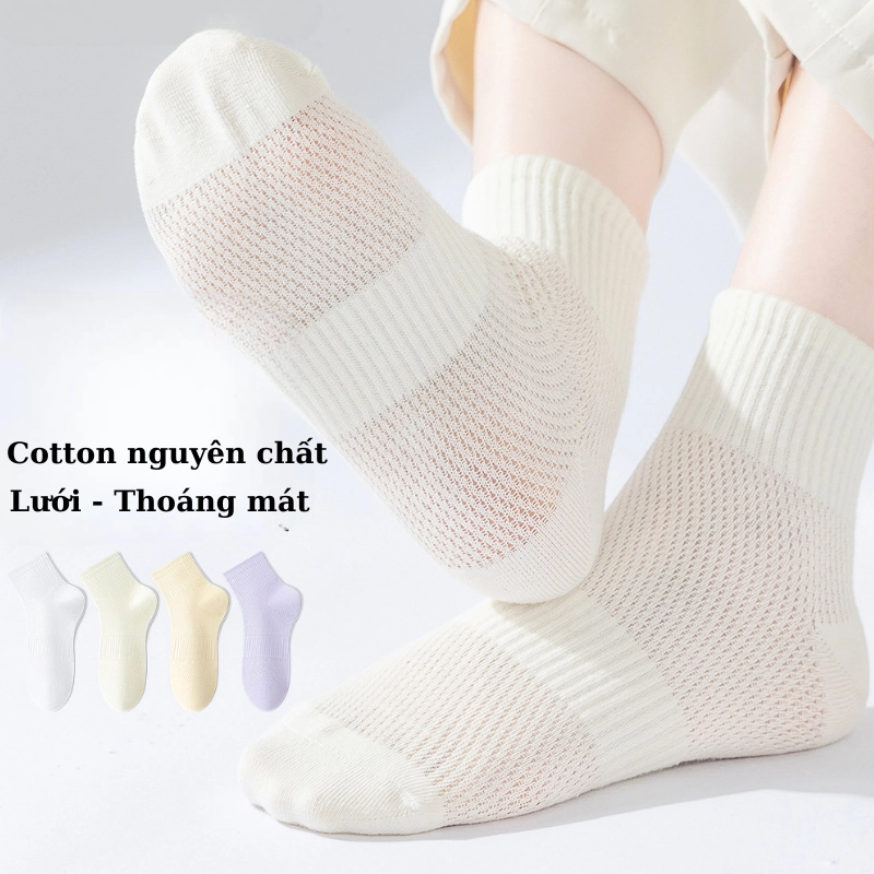 Combo 4 đôi vớ tất nữ cotton  thoáng khí 331977