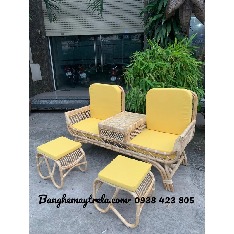 Băng ghế mây 2 chỗ decor spa 475783