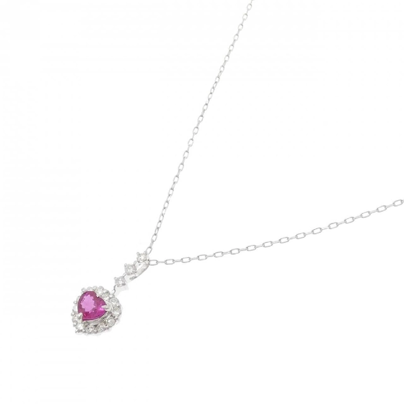 Dây chuyền ruby hình trái tim PT900/PT850 0.57CT - Hàng hiệu Authentic 861936
