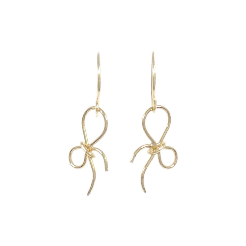 K18YG Bông tai Ruy băng - Hàng hiệu Chính hãng 866024