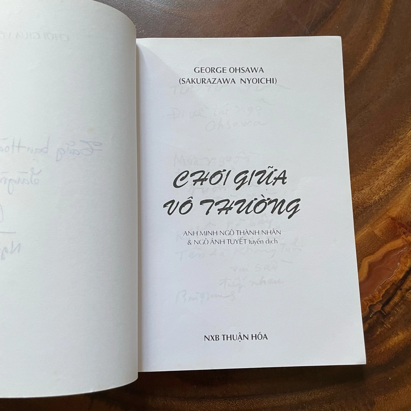 [Có Chữ Ký] - II Tựa sách: Chơi Giữa Vô Thường - GEORGE OHSAWA - 2004 443530