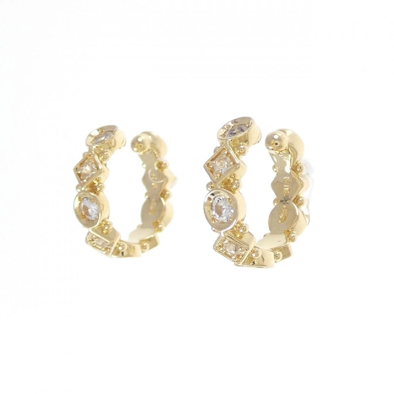 K18YG Bông tai Sapphire Trắng - Hàng hiệu Chính hãng 878173