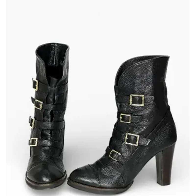 Boots Da Đen Nhiều Khóa 1041851