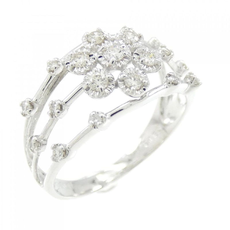 Nhẫn kim cương hoa K18WG 0.25CT 672057