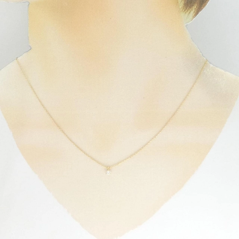 K18YG Solitaire Dây chuyền kim cương 0.07CT - Hàng hiệu Chính hãng 861014