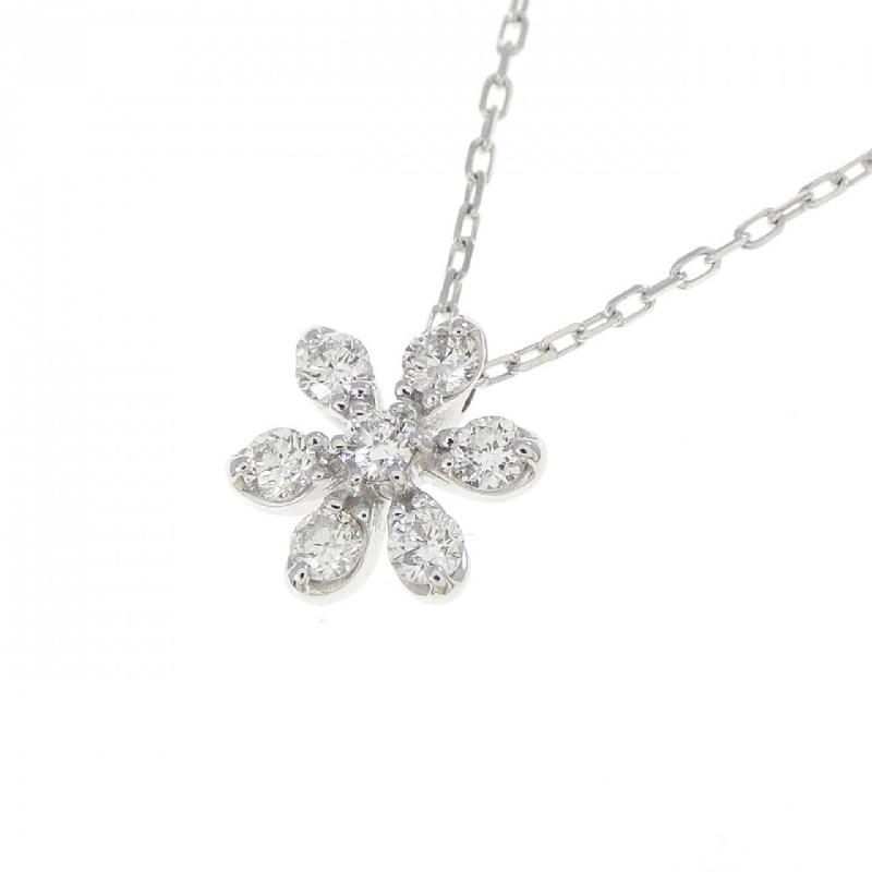 K18WG Hoa Đá Kim Cương Dây Chuyền 0.16CT - Hàng hiệu Chính hãng 857310