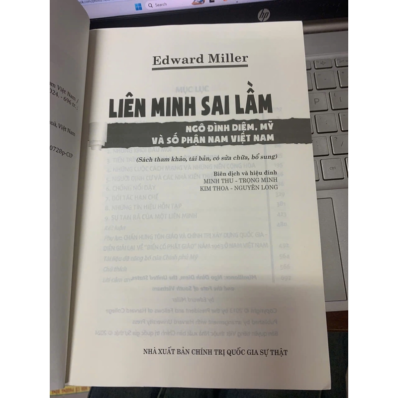 LIÊN MINH SAI LẦM: NGÔ ĐÌNH DIỆM, MỸ VÀ SỐ PHẬN VIỆT NAM - EDWARD MILLER 531850