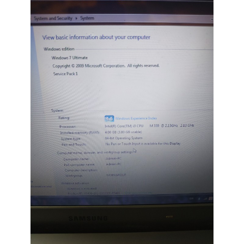 Laptop Samsung RV409 Core i3 Ram 4gb 8297