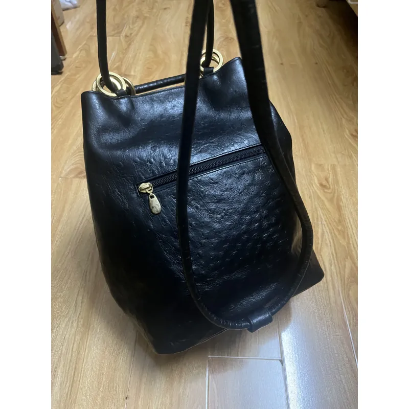 Balo nữ 24x31x14 da thật dập vân đà điểu 2hand 996738