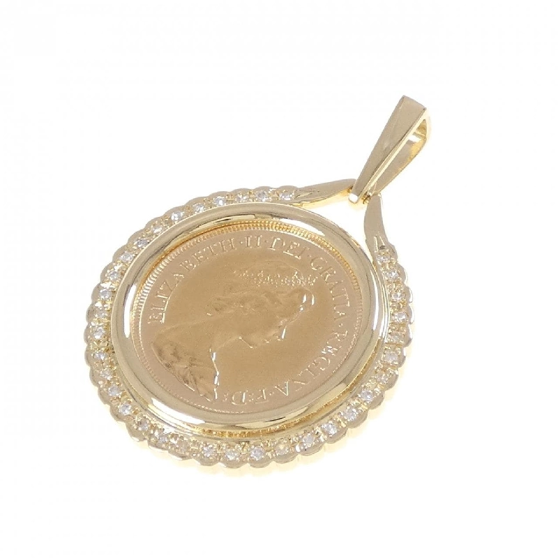 K18YG(枠) Dây chuyền đồng xu kim cương 0.30CT - Hàng hiệu Authentic 866391