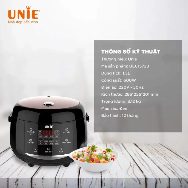🍚 NỒI CƠM ĐIỆN UNIE UEC1572B – 1.5L 728632