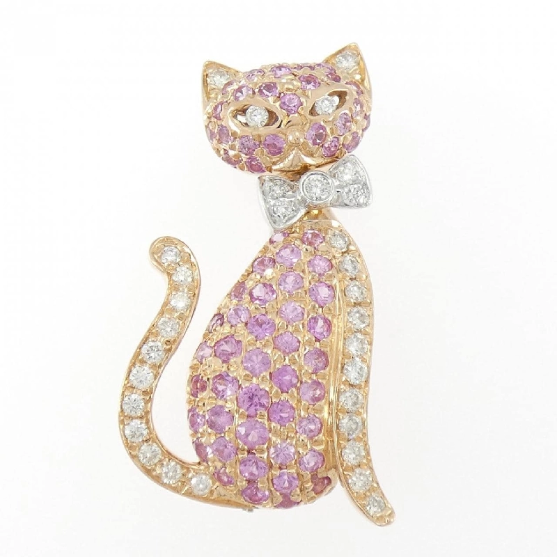 K18PG/K18WG Brooch Hình Mèo Sapphire 1.18CT - Hàng hiệu Chính hãng 872101