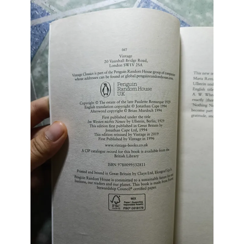 ALL QUITE on the WESTERN FRONT - Vintage Remarque 927780