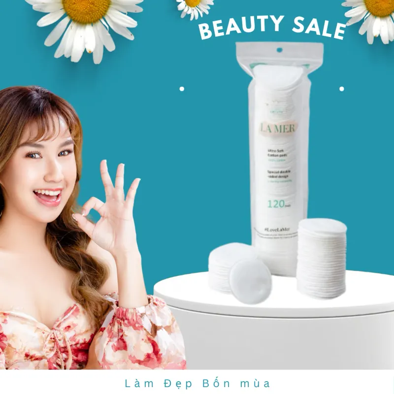 Bông Tẩy Trang Lamer 120 miếng - Siêu Dai, Mềm Mịn chính hãng nguyên tem 174654