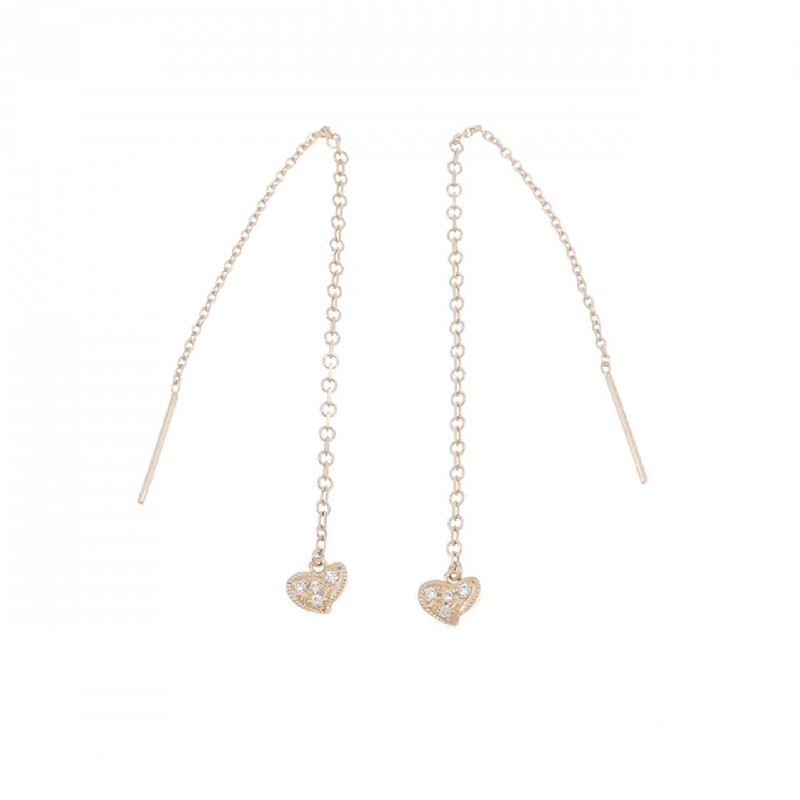 K18PG Bông tai hình trái tim kim cương 0.04CT - Hàng hiệu Chính hãng 870530