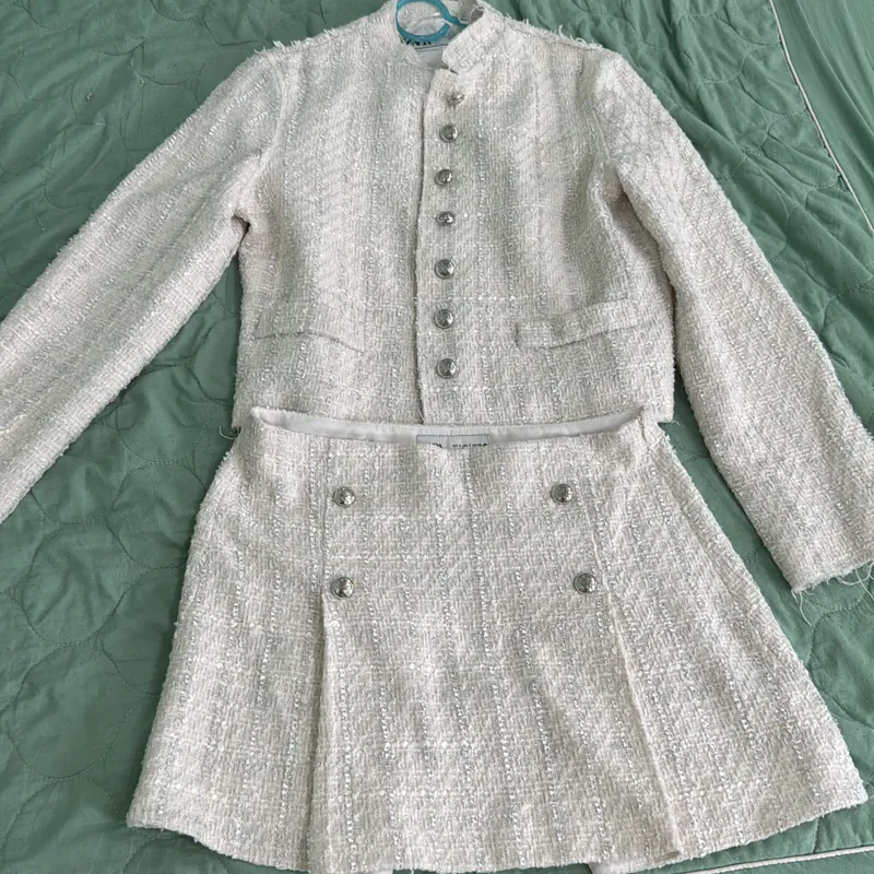 Set đồng bộ zara size s màu trắng - hàng chính hãng  575123