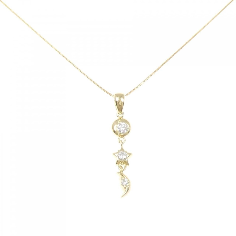 K18YG Ngôi sao × Mặt trăng Dây chuyền kim cương 0.25CT - Hàng hiệu Chính hãng 859694