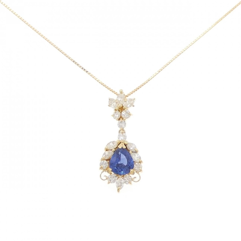 K18YG Sapphire Necklace 1.07CT - Hàng hiệu Authentic 858791