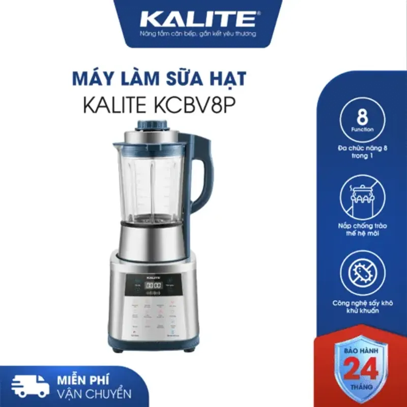 Máy làm sữa hạt Kalite KCBV8P đa năng 8in1 bền bỉ, chống trào, chính hãng mới 100% 573739