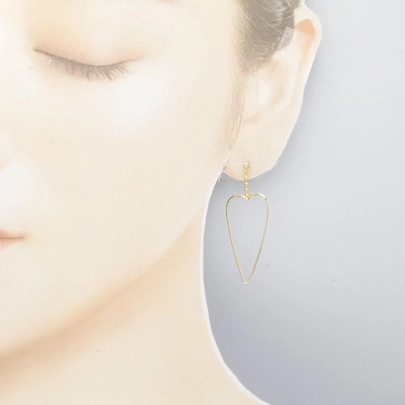 K18YG Bông tai hình trái tim - Hàng hiệu Chính hãng 870730