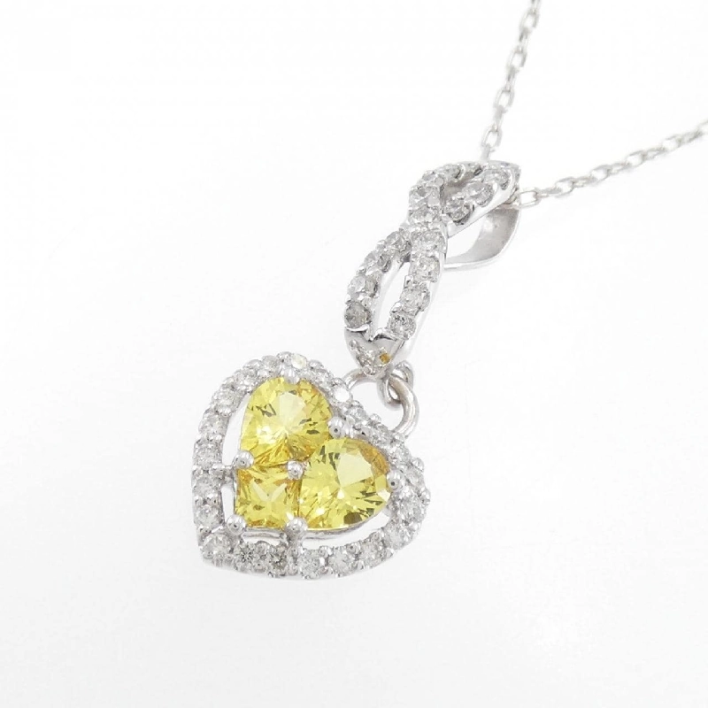 K18WG Dây chuyền hình trái tim Sapphire - Hàng hiệu Chính hãng 863122